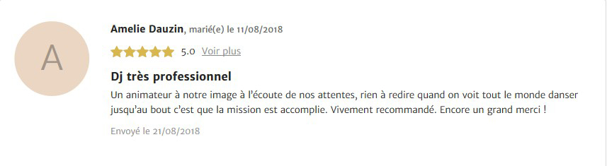 avis des mariés sur animation lithium