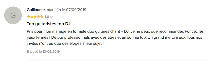 avis des mariés sur animation lithium
